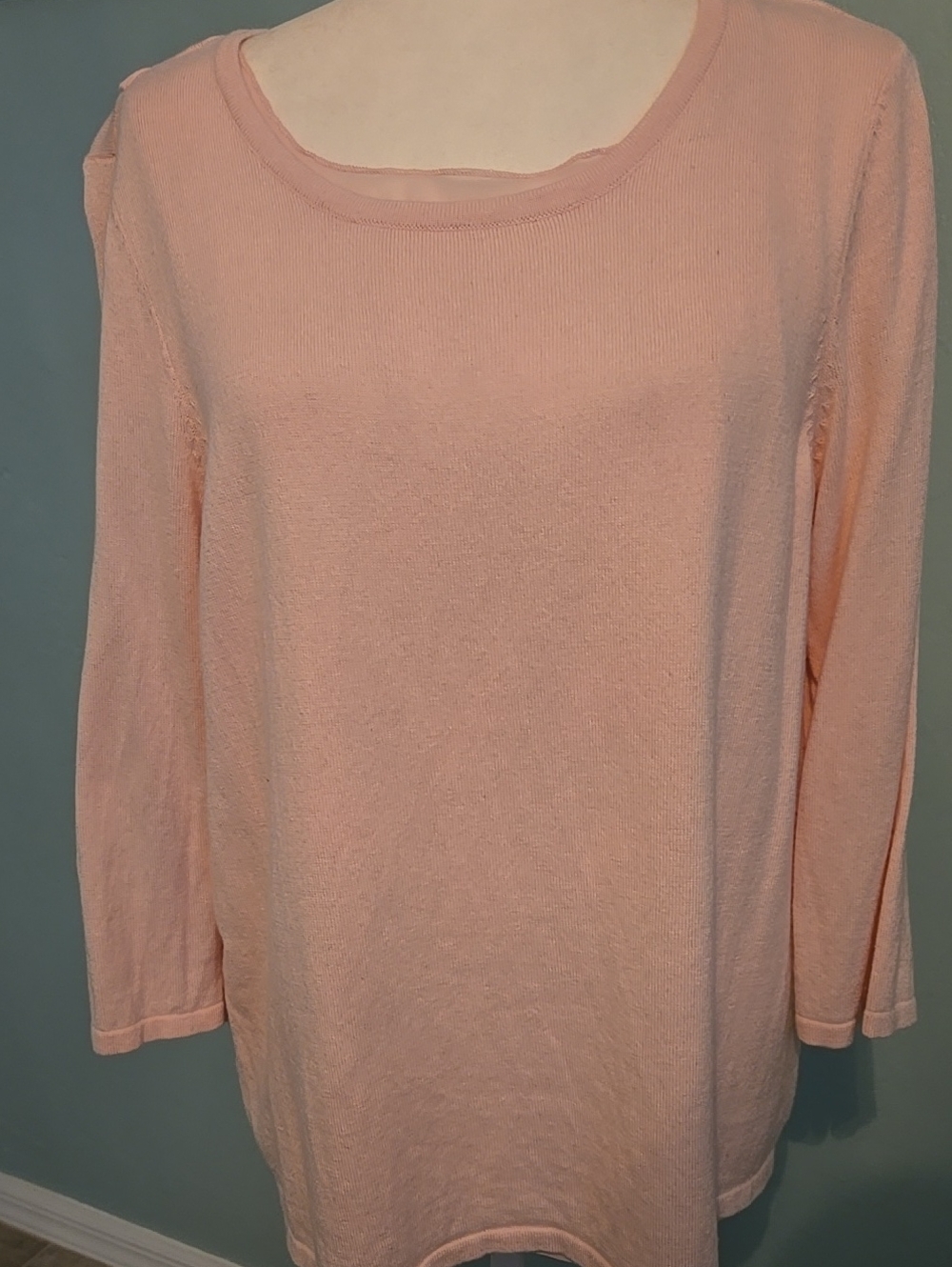 Chico's Scoop Neck Long Sleeve Top - Pink